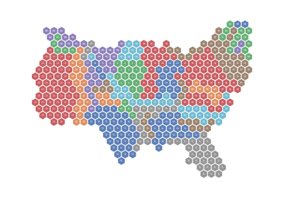 Mosaic Tilegram of Grouped Regions